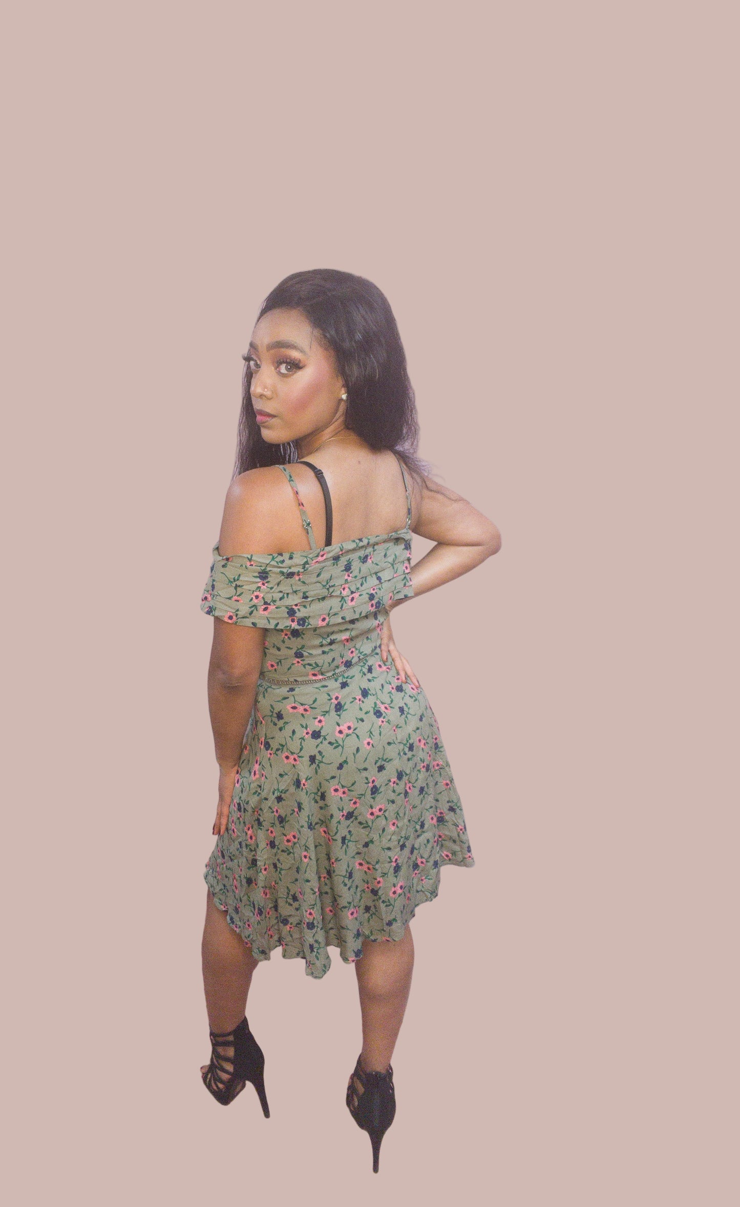 Floral One Shoulder Skater Dress