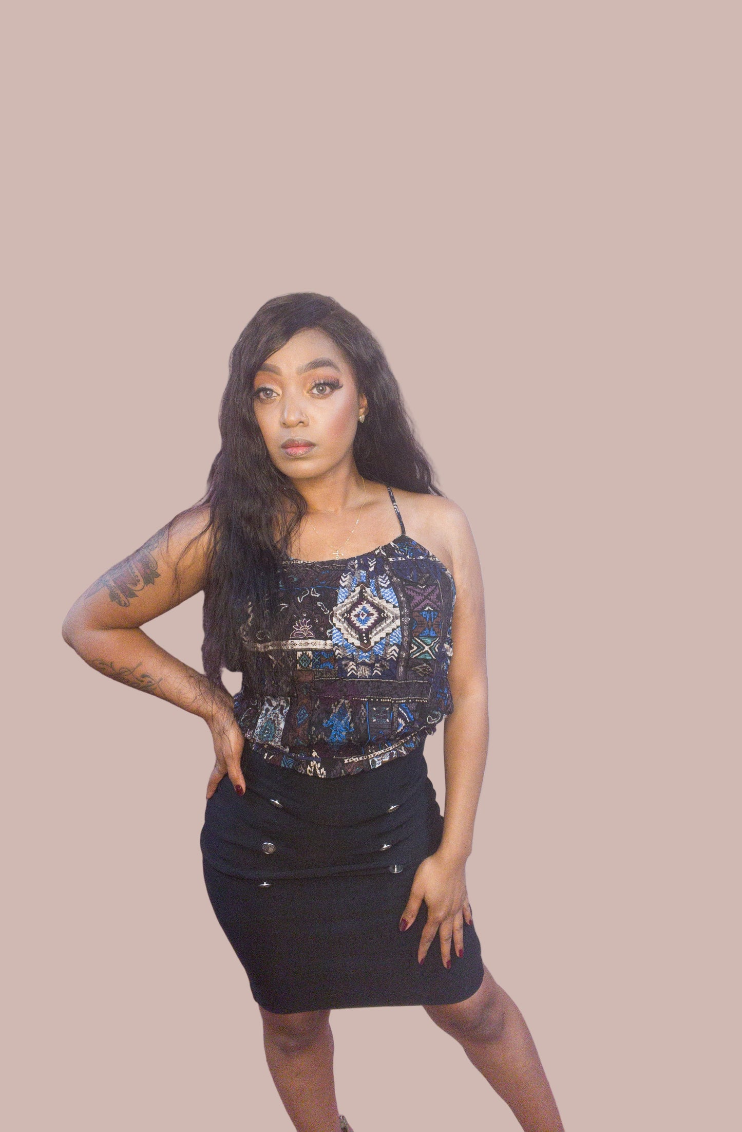 Multi Color Halter Neck Crop Top