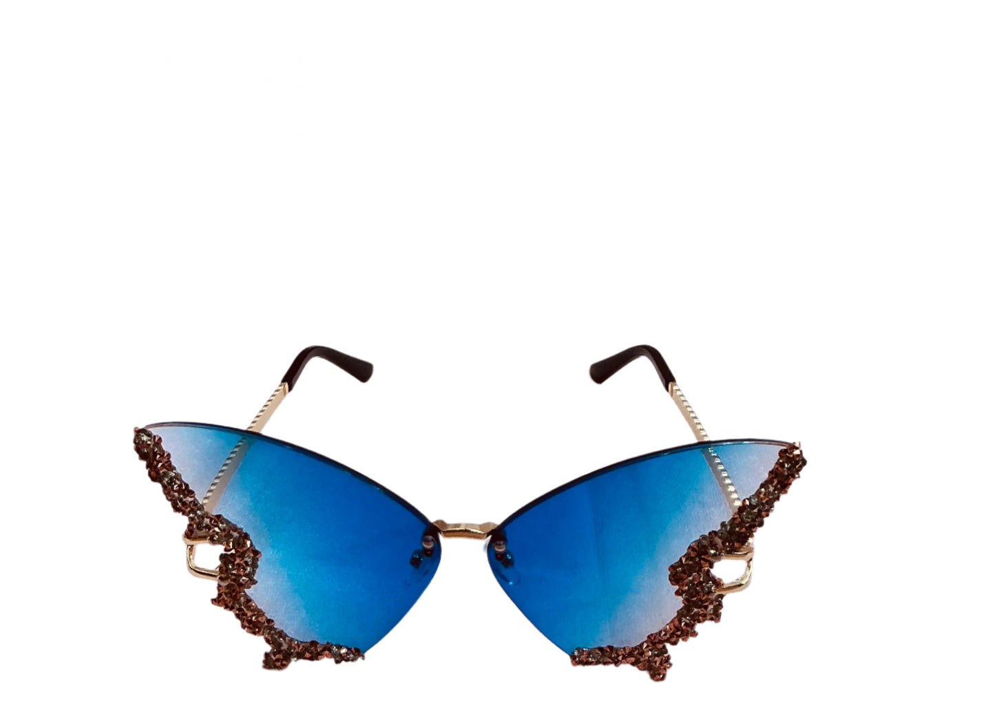 Blue Butterfly Diamond Sunglasses