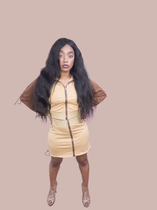 2Piece Skirt Set With Zip Up Collar Jacket