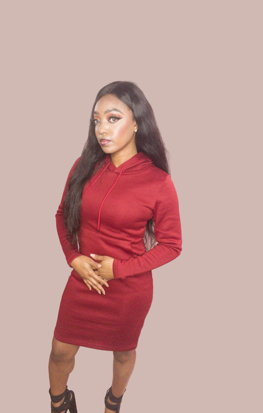 Long Sleeve Hooded Dress