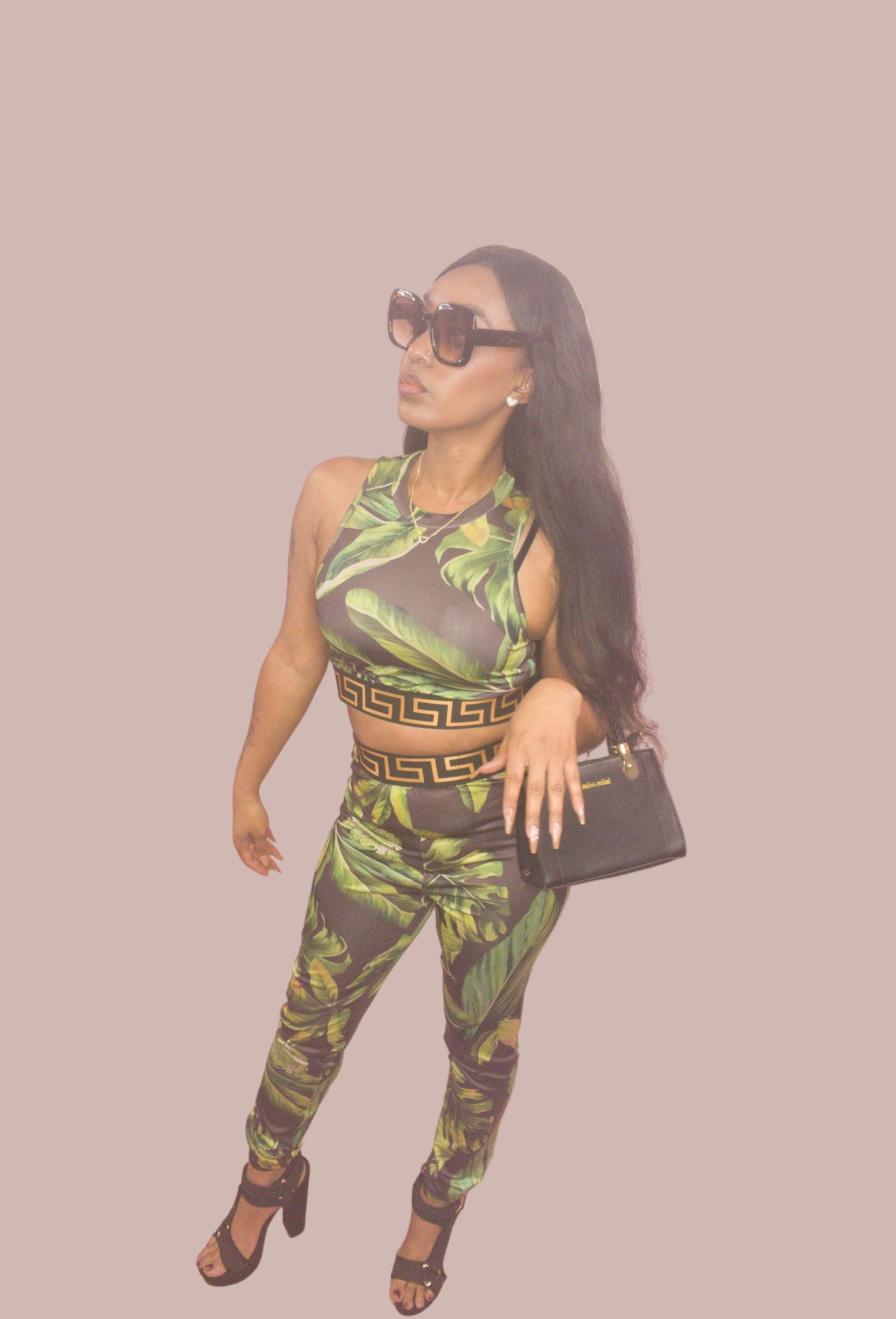 Green Floral Pant Set