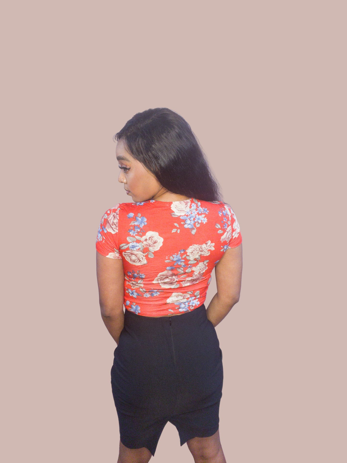Floral Top With Bottom Knot
