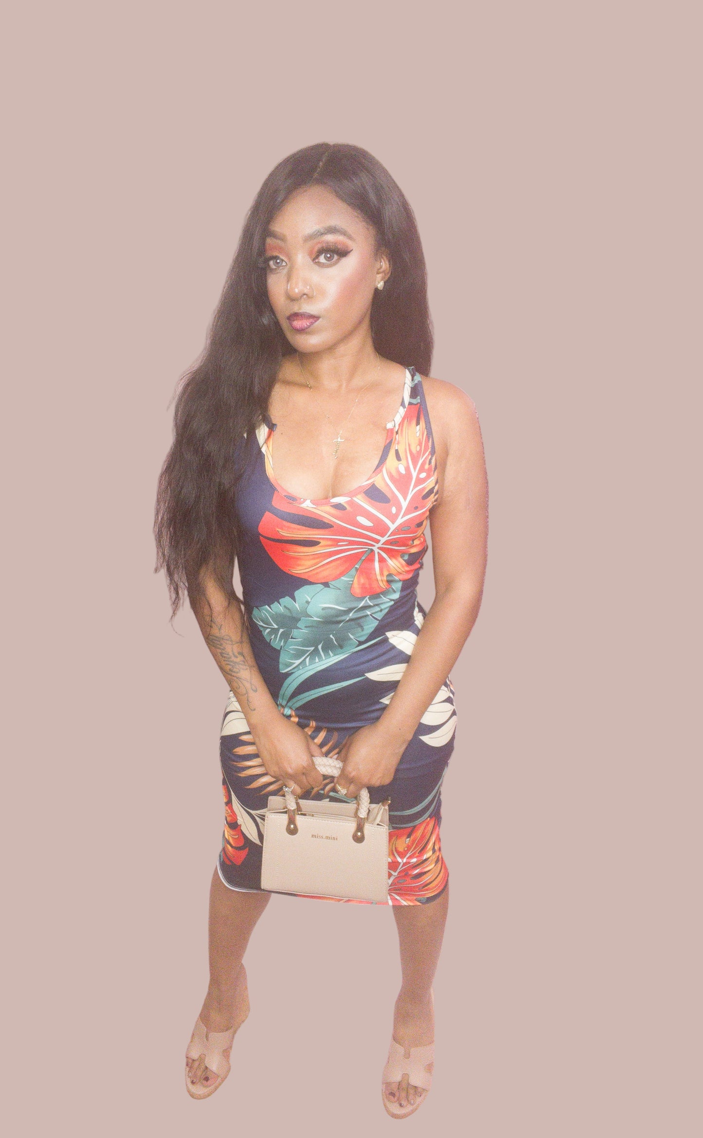 Navy Floral Dress