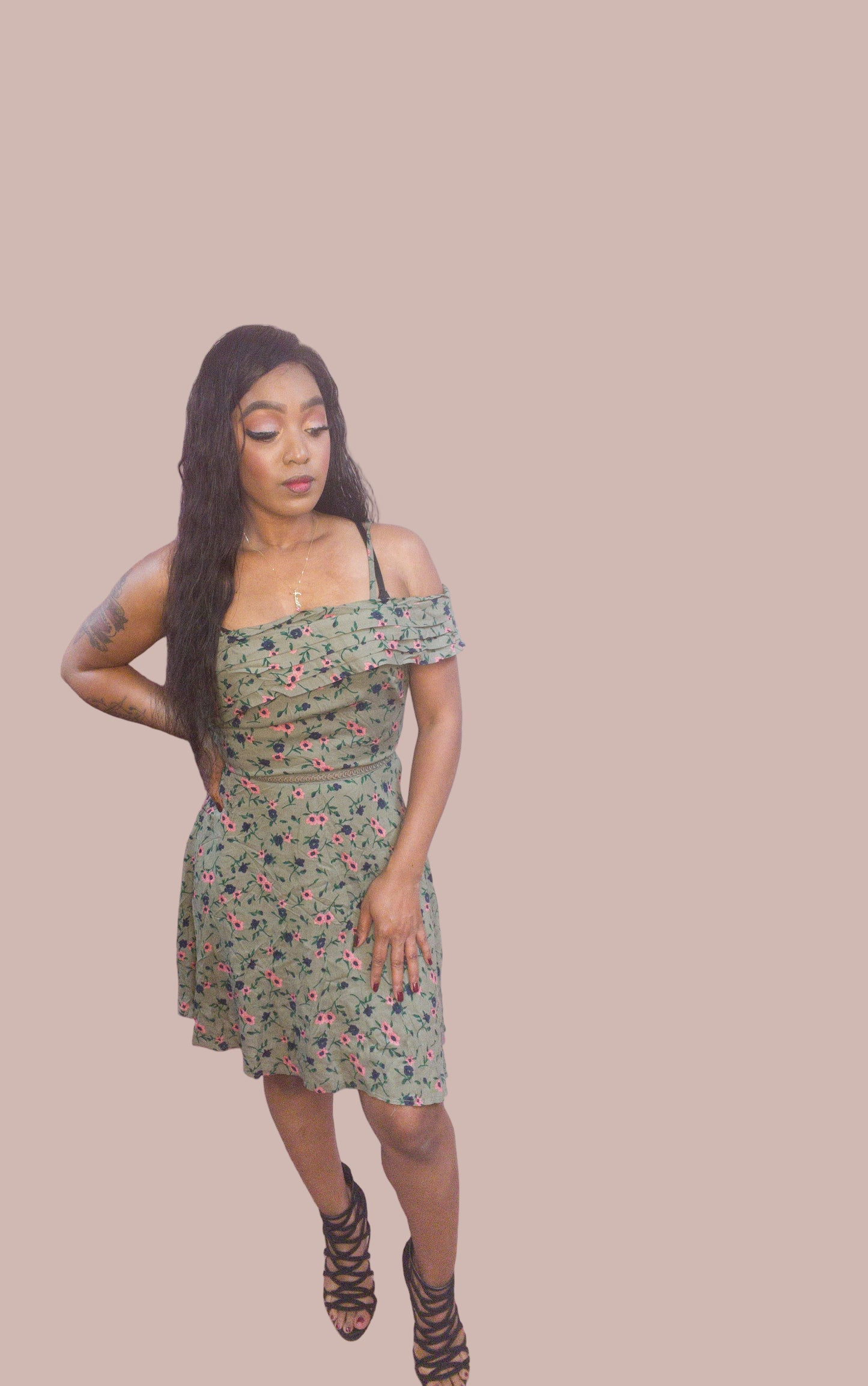 Floral One Shoulder Skater Dress