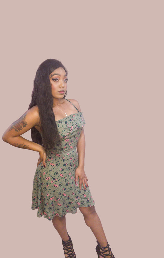 Floral One Shoulder Skater Dress