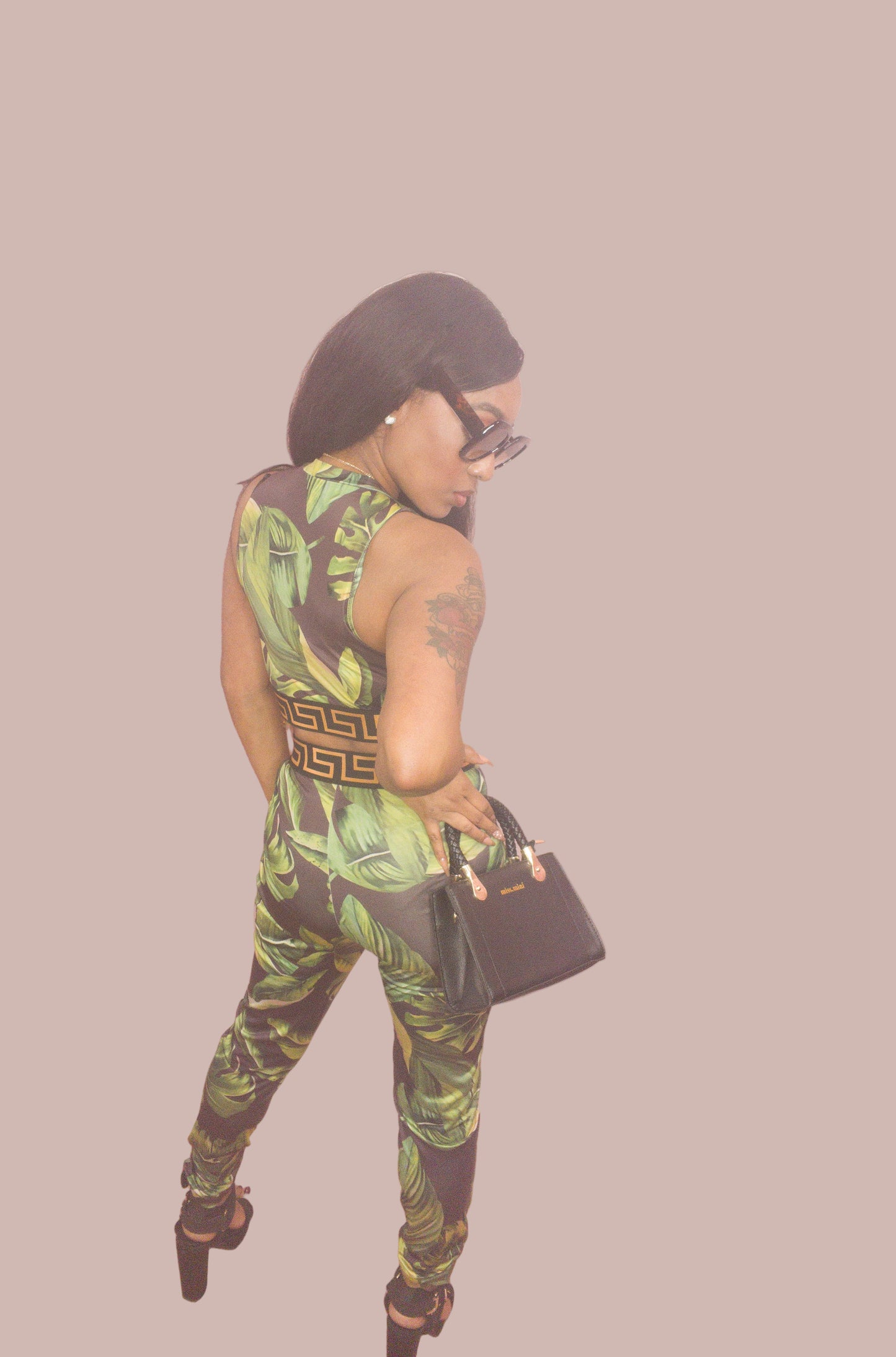 Green Floral Pant Set